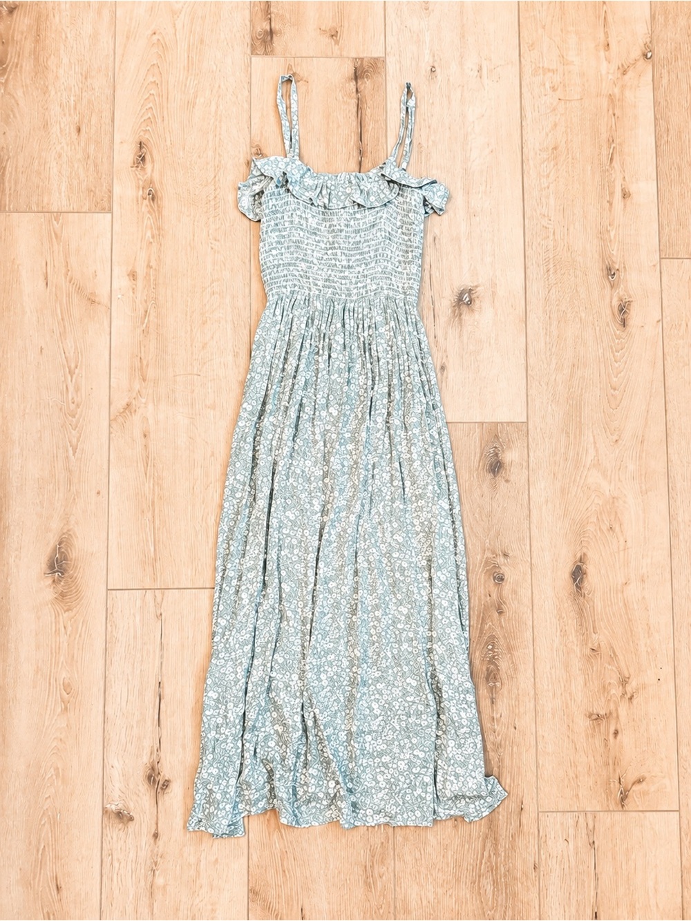 Altar’d State Sage Green Floral Smocked Maxi Dress XS Cottagecore Boho - Picture 2 of 5